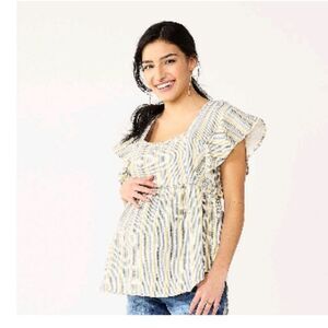 Maternity Sonoma Goods For Life Squareneck Ruffle Top Size XL
